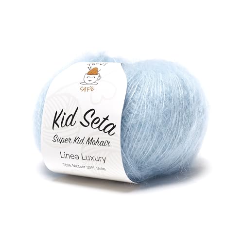 Kid Seta Super Kid Mohair by Tricot Cafè - Feinstes Mohair und Seide - Strickwolle - hellblau 9 von TRICOT CAFE'