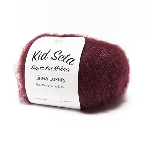 Kid Seta Super Kid Mohair by Tricot Cafè - feines Mohair und Seide - Strickwolle - Bordeaux 7842 von TRICOT CAFE'