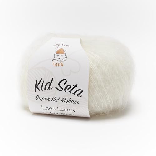 Kid Seta Super Kid Mohair by Tricot Cafè - feines Mohair und Seide - Verarbeitung Wolle - Weiß 1 von TRICOT CAFE'