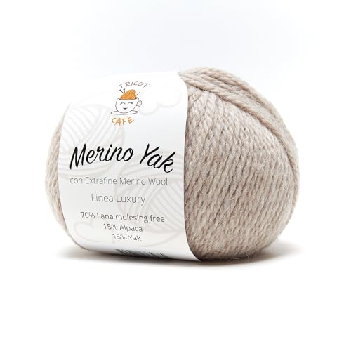 Merino Yak by Tricot Cafè - Premium Wolle Mulesing Free - Beige 1 von TRICOT CAFE'