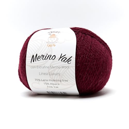 Merino Yak by Tricot Cafè - Premium Wolle Mulesing Free - Bordeaux 19 von TRICOT CAFE'