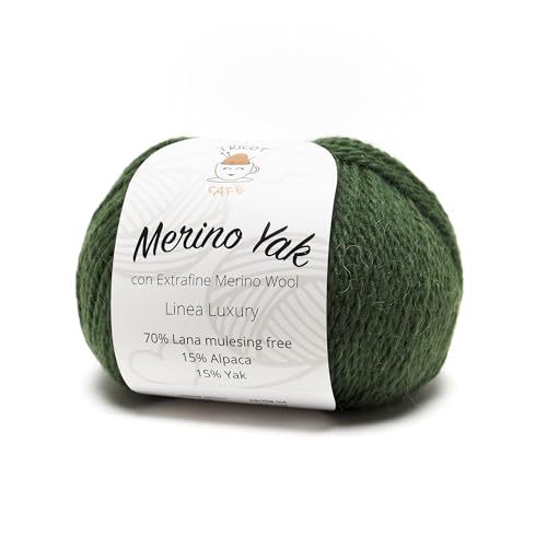 Merino Yak by Tricot Cafè - Premium Wolle Mulesing Free - Grün 36 von TRICOT CAFE'