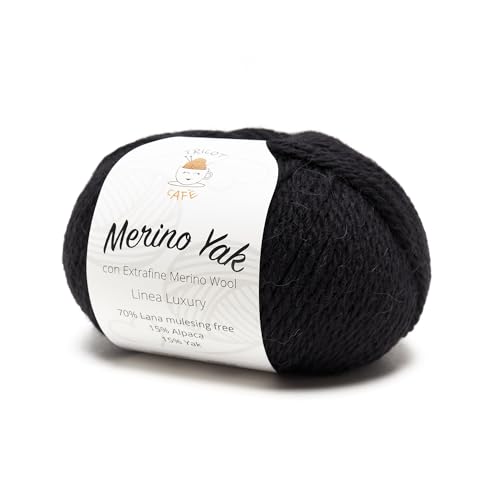 Merino Yak by Tricot Cafè - Premium Wolle Mulesing Free - Nero 8 von TRICOT CAFE'