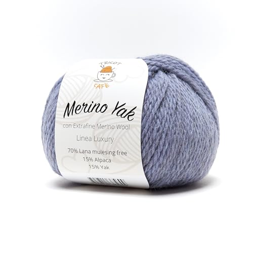 Merino Yak by Tricot Cafè - Premium Wolle Mulesing Free - Puderblau 3 von TRICOT CAFE'