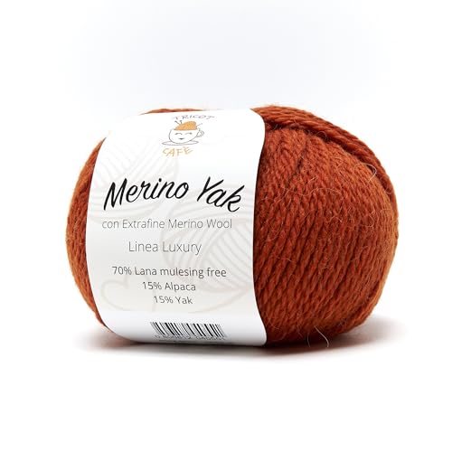 Merino Yak by Tricot Cafè - Premium Wolle Mulesing Free - Ziegel 33 von TRICOT CAFE'