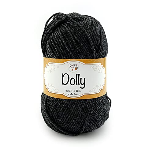 Tricot Café - Dolly Nuovo - Garn aus reiner Merinowolle - Strickgarn für Nadeln und Strickmaschinen - geeignet für die Zwischensaison - weich und flauschig - Made in Italy -Anthrazit Melange 76 von TRICOT CAFE'