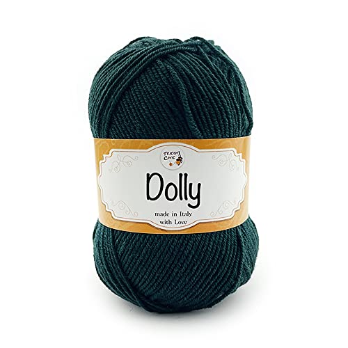 Tricot Café - Dolly Nuovo - Garn aus reiner Merinowolle - Strickgarn für Nadeln und Strickmaschinen - geeignet für die Zwischensaison - weich und flauschig - Made in Italy -Dunkles Ottanium 62 von TRICOT CAFE'