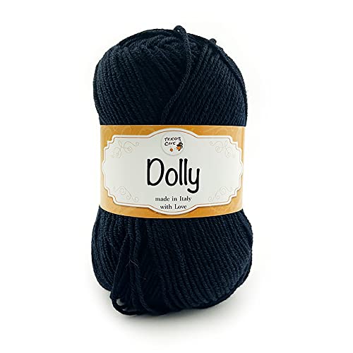 Tricot Café - Dolly Nuovo - Garn aus reiner Merinowolle - Strickgarn für Nadeln und Strickmaschinen - geeignet für die Zwischensaison - weich und flauschig - Made in Italy -Mitternachtsblau 70 von TRICOT CAFE'