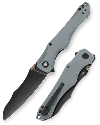 TRIVISA Messer, EDC-Klappmesser für Männer, Flipper-Taschenmesser mit Clip, scharfes Camping-Überlebens-Wandermesser, G10-Griff | 9.9CM PVD Blackwash 14C28N Klinge | Triton-03B von TRIVISA