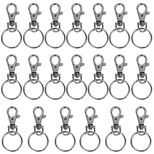 TRIXES 20 X kleine Karabiner abnehmbare schwenkbare Key Split-Ring-graue Farbe von TRIXES