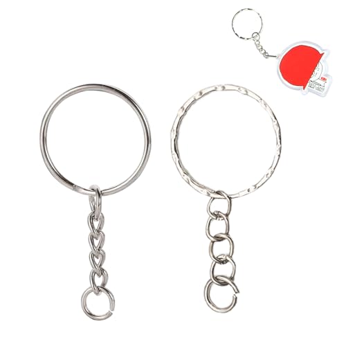 TRKETK 20 Stück Schlüsselanhänger Ringe mit Kette Spaltring Metall Schlüsselanhänger Ringe Schlüsselanhänger zum Basteln für Schlüssel DIY Schmuckherstellung Schlüsselring Ring Bastel Set von TRKETK