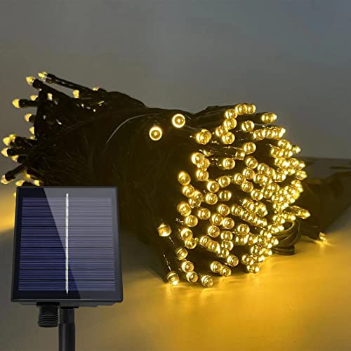 TRMLBE Solar Lichterkette Aussen 100M 1000LEDs Lichterkette Außen Solar mit 8 Leuchtmodi Solarlichterkette Wetterfest Weihnachtsdeko aussen für Halloween Hochzeit Party - Warmweiß von TRMLBE