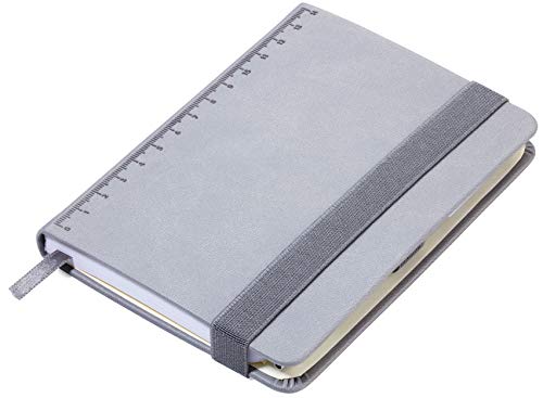 TROIKA SLIMPAD A6 – NPP28/TI – Notizblock DIN A6 Kugelschreiber – Stifthalter Notebook, Tagebuch, Notizbuch – Elastikband, Stiftschlaufe – Lineal (14 cm) – FSC-zertifiziertes Papier – TROIKA-Original von TROIKA