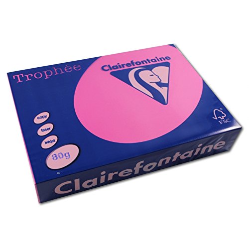 Trophäe 3 Stück Kopierpapier 500 Blatt Papier 80 g A4 210 x 297 mm FSC zertifiziert Rosa Fuchsia von TROPHÉE