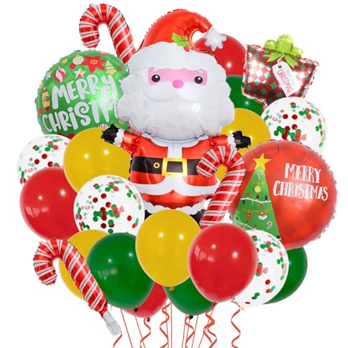 TROYSINC Folienballon Weihnachten Set, Weihnachtsmann Lebkuchenmann Schneemann Luftballon, Weihnachten Party Ballon für Kinder Geburtstag Dekorationen Zubehör Geschenk (A) von TROYSINC