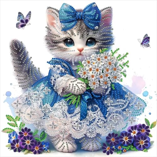 TRRCEPOS Diamond Painting Erwachsene – 5D Diamant Painting Bilder Erwachsene – Daiments Painting Katze – Basteln Mädchen von TRRCEPOS