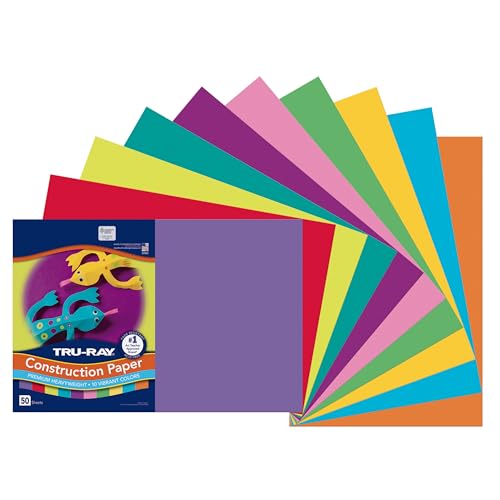 Tru-Ray Construction Paper, 76 lbs., 12 x 18, Bright Assortment, 50 Sheets/Pack, Sold as 1 Package von TRU-RAY