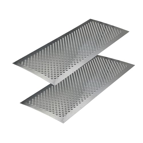 TRUTZHOLM Paar Lochblech Aluminium gebördelt 1000x400mm oder 1000x200mm (100 x 40 cm) (100 x 20 cm) 1,5 mm Stärke Trittsicherung Auffahrblech Schutzgitter (40 x 100 cm) von TRUTZHOLM