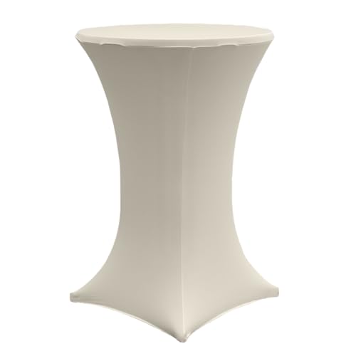 TRUTZHOLM Stehtischhusse Stretch 70 cm beige Tischdecke Husse Bistrotisch Partytisch Strechhusse von TRUTZHOLM