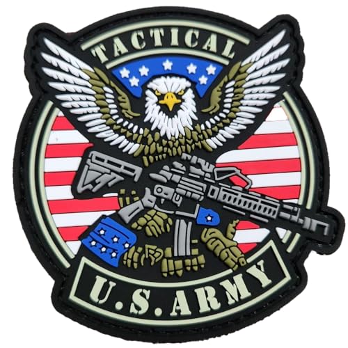 TS Tactical Store 3D-Klettverschluss-PVC-Aufnäher der US-Armee | Größe: 80X75mm | 3D-Klettverschluss-Patch für Militärrucksack | Schild, Flagge, Brosche, Outdoor, Wandern, Crossfit, Bushcraft, Surviva von TS Tactical Store