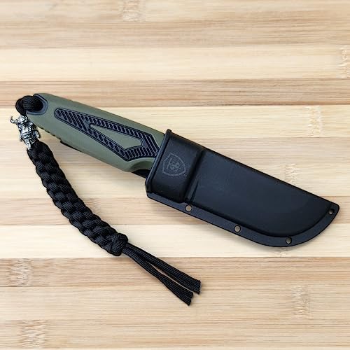 TS Tactical Store Vikingo 32641 grünes Messer für Ihre Outdoor-Abenteuer mit ABS-Hülle, Ihr Reisewerkzeug mit Gürtelclip | Klinge: 85 mm | von TS Tactical Store