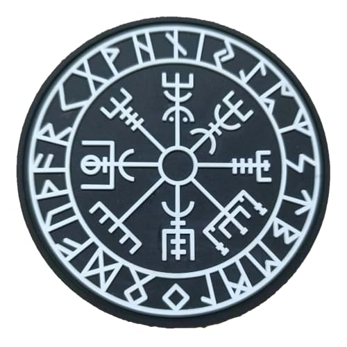 VEGVISIR VIKING phosphoreszierender Kompass Patch 3D PVC Scratch Hook&Loop | Militär Taktischer Pin für Militärrucksack | Airsoft, Flagge, Brosche, Outdoor, Crossfit, Überleben | VKGBSG von TS Tactical Store