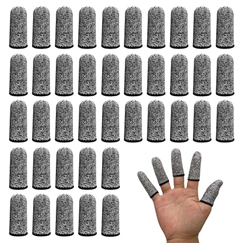 TSHAOUN 40 Stück Fingerlinge Wiederverwendbare Fingerlinge Fingerschützer Schnittfester Fingerhandschuh Elastischer Fingerschutz für Gärten, Küchen, Skulpturen, DIY-Kreationen (Grau) von TSHAOUN