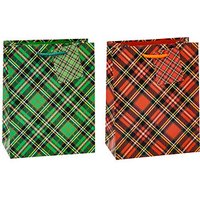 12 TSI Geschenktaschen Tartan Motiv sortiert 26,0 x 32,0 cm von TSI