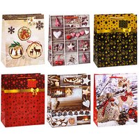 12 TSI Geschenktaschen Weihnachten Serie 9 Motiv sortiert 26,0 x 32,0 cm von TSI