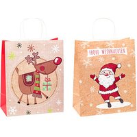 6 TSI Geschenktaschen Weihnachten Kraftpapier Serie 1 Motiv sortiert 26,0 x 32,0 cm von TSI