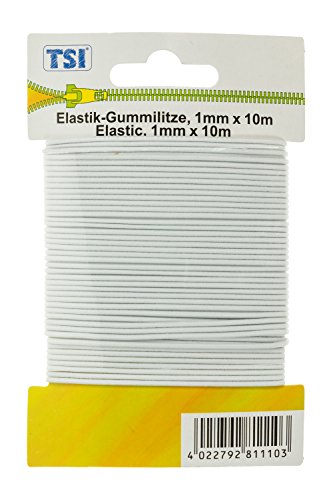 TSI 81110 Gummilitze, Elastan, weiß, 1000 x 0.1 x 0.1 cm von TSI