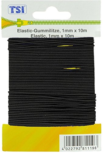 TSI 81119 Gummilitze, Elastan, schwarz, 1000 x 0.1 x 0.1 cm von TSI