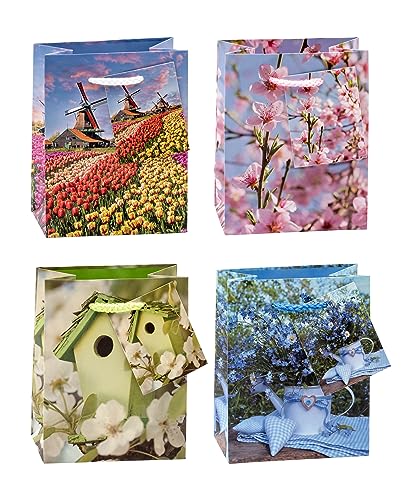 TSI Geschenktüten FRÜHLING, 12er Packung, Größe: Klein (HxBxT 14 x 11 x 6,5 cm), Art. Nr. 83020 von TSI