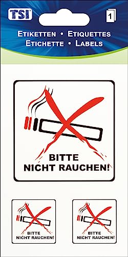 TSI Hinweis-Etiketten "Bitte nicht rauchen", Druck auf Folie, Inhalt: 1 Blatt, Art. Nr. 55306 von TSI