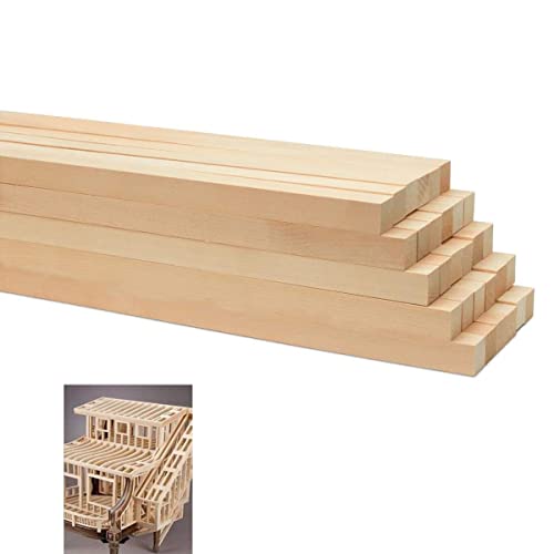 TSKDKIT 30 Stück Holzstäbe Quadratisch 10mm Natürliche Holzleisten zum Basteln 25 x 1 x 1 cm Hölzer zum Basteln Braucht, Lang Holzblöcke Holzstäbe für Holzbasteleien, DIY Projekte von TSKDKIT