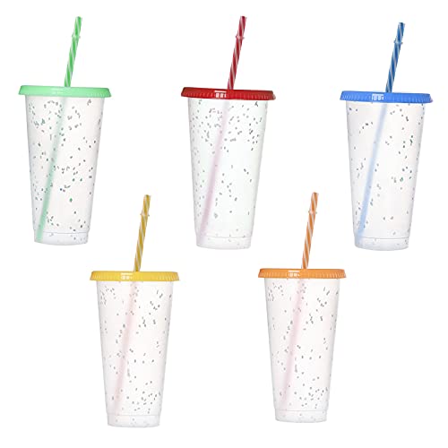 TSLBW Farbwechsel-Becher Kunststoffbecher wiederverwendbar, bunt, mehrweg, bruchsicher, Party-Becher, Trink-Becher, Party-Geschirr, Camping-Geschirr, Trink-Gläser, Kinder 5pcs von TSLBW