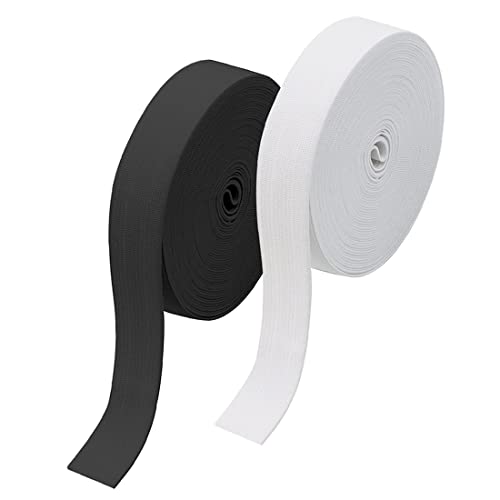 TSLRSA Bandes Élastiques Couture - 14M,15 Yards Ruban Élastique Ceinture de 20mm de Large Pour Pantalon Jupe Ceinture, Noir et Blanc,Noir&Blanc(20mm) von TSLRSA