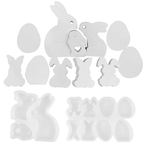 2 Stück Silikonform Ostern, Osterhase Silikonform, Ostern Hase Silikonformen Gießformen, 3D Kaninchen Gießform Ostern Für Gips, Sojawachs Kerzen, Ostergeschenke von TSQZE