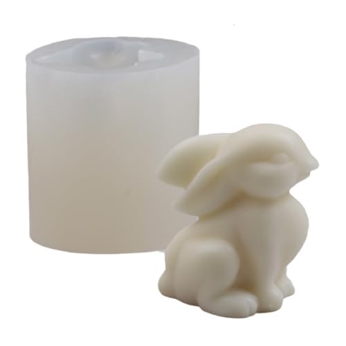 TSQZE 1 Stück Ostern Kaninchen Silikonformen Gießformen, Silikonform Ostern Kerzen 3D Ostern Hase Backform Seifenform, DIY Osterhase Silikonform Für Kuchen, Aromatherapie, Schokolade, Seife (Stil D) von TSQZE