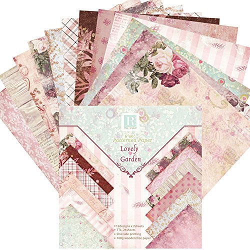 TSQZE 24 Stück Scrapbooking Gemustertes Papier, Vintage Einseitiges Musterpapier Scrapbooking Weihnachten Muster Für DIY Album Scrapbook Grußkarte Hintergrundpapier (Stil C) von TSQZE