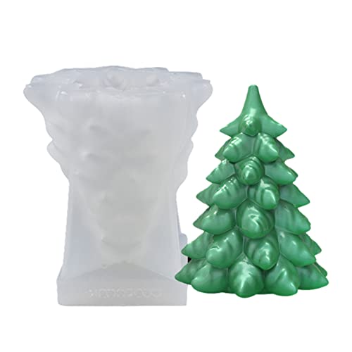 Weihnachten Kerzenform 3D Silikonform DIY Weihnachtsbaum Kerzengießform, Weihnachtsmann Gießform Fondant Silikon Form Für Die Herstellung Von Kerzen, Schokolade, Kuchen Dekoration (Stil C) von TSQZE