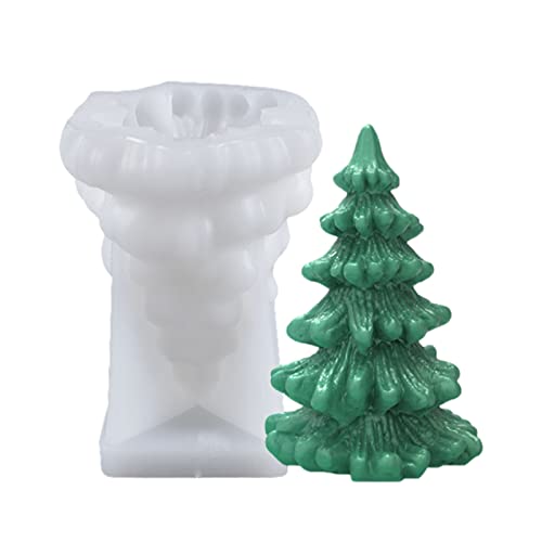 Weihnachten Kerzenform 3D Silikonform DIY Weihnachtsbaum Kerzengießform, Weihnachtsmann Gießform Fondant Silikon Form Für Die Herstellung Von Kerzen, Schokolade, Kuchen Dekoration (Stil D) von TSQZE