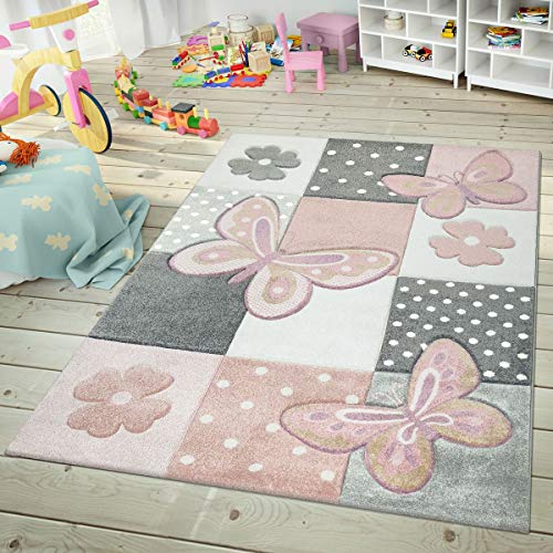 TT Home Kinderteppich Teppich Kinderzimmer Mädchen Kinder 3D Prinzessin Sterne Krone, Farbe:Bunt, Größe:200x290 cm von TT Home