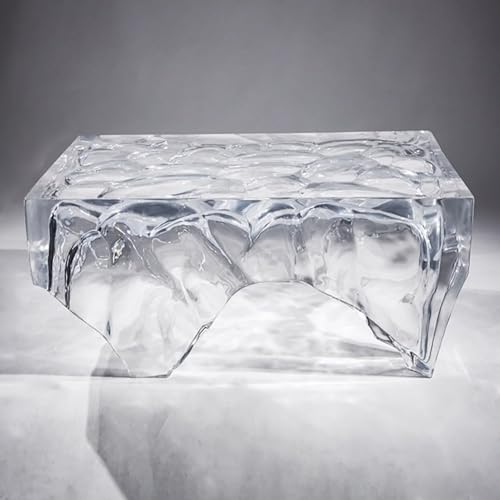 TT-YEC Moderner Einfacher Couchtisch, Transparenter Epoxidharz-Kaffeetisch, Gletscher-Form-Sofa-Beistelltisch, Wohnzimmer-Mitte Tisch, Kaffee-Snack-Tisch, Geeignet Für Nachttische,Dl100×h45cm von TT-YEC