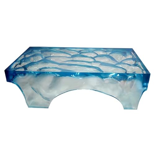 TT-YEC Moderner Einfacher Couchtisch, Transparenter Epoxidharz-Kaffeetisch, Gletscher-Form-Sofa-Beistelltisch, Wohnzimmer-Mitte Tisch, Kaffee-Snack-Tisch, Geeignet Für Nachttische,L140×h45cm von TT-YEC