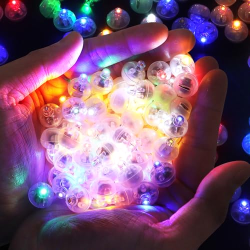 100 Stück Mini LED Lichter Leuchtkugeln,Runde LED Ballons Lichter, LED-Ballons Lichter,Mini Bunt Ballonlichter für Papierlaterne Weihnachten Geburtstag Karneval Hochzeit Garten Bar Klub Dekor. von TTBAODAN