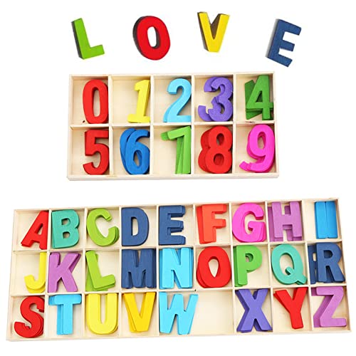 180 Stück Kinder Holz Zahlen Alphabet Nummer, Holz Buchstaben, Alphabet Und Nummer Buchstaben aus Holz, Bunte Holzbuchstaben Zahlen, mit Ablagefach, für Heimwerker, Partydekoration von TTBDDM