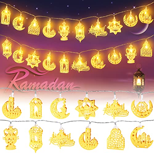 TTCOTOKE Ramadan Lichterkette, 20 LEDs Muslim, 3M Eid Ramadan Laternen Lichterkette, Lichterketten Ramadan Dekoration, Islam Festival Lichter Ramadan Dekoration für Außen Innen… von TTCOTOKE