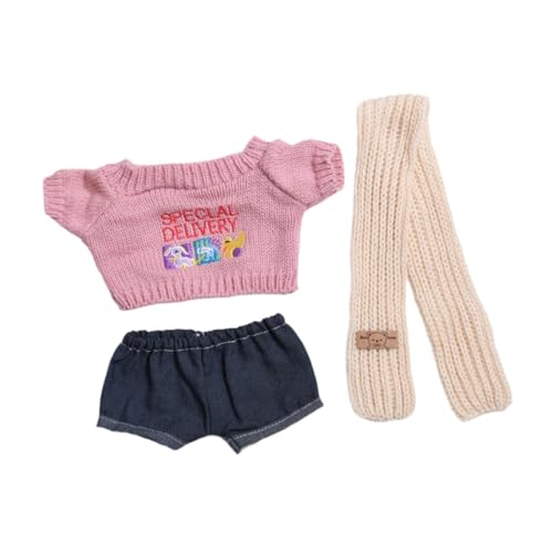 TTETTZ Miniatur Puppe Outifits Puppen Zubehör DIY Komfortable Mode Süße Puppen Kleidung für 38cm Puppen Geschenk für Mädchen, Pullover Schal Hose von TTETTZ