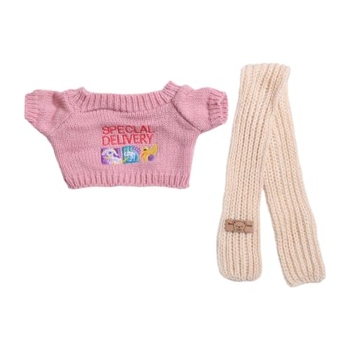 TTETTZ Miniatur Puppe Outifits Puppen Zubehör DIY Komfortable Mode Süße Puppen Kleidung für 38cm Puppen Geschenk für Mädchen, Pullover Schal von TTETTZ